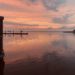 Sonnenuntergang in der Marina beim Hausboot Urlaub in Polen