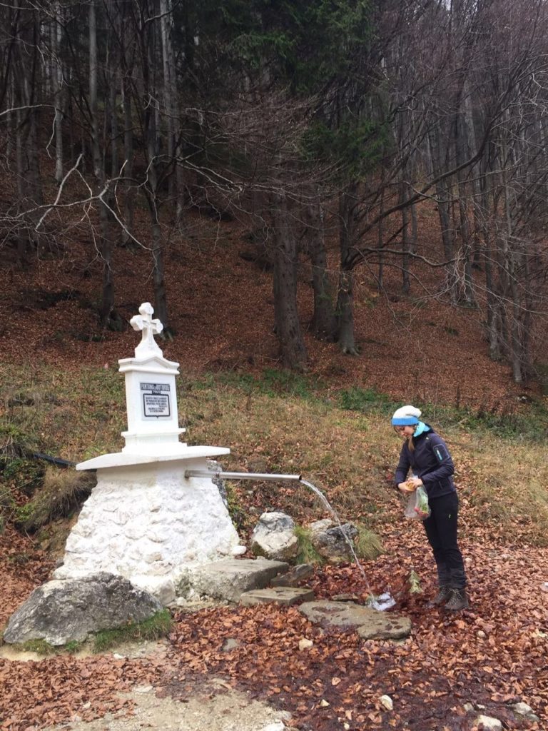 Mascha wäscht Obst im Nationalpark Piatra Craiului